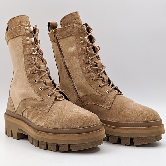 Beth Canvas Suede Combat Boots 